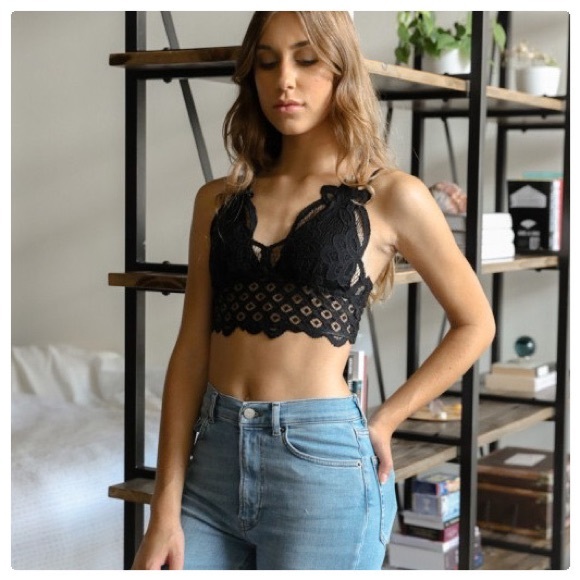 Lydia Crochet Lace Longline Bralette - Picture 2 of 9